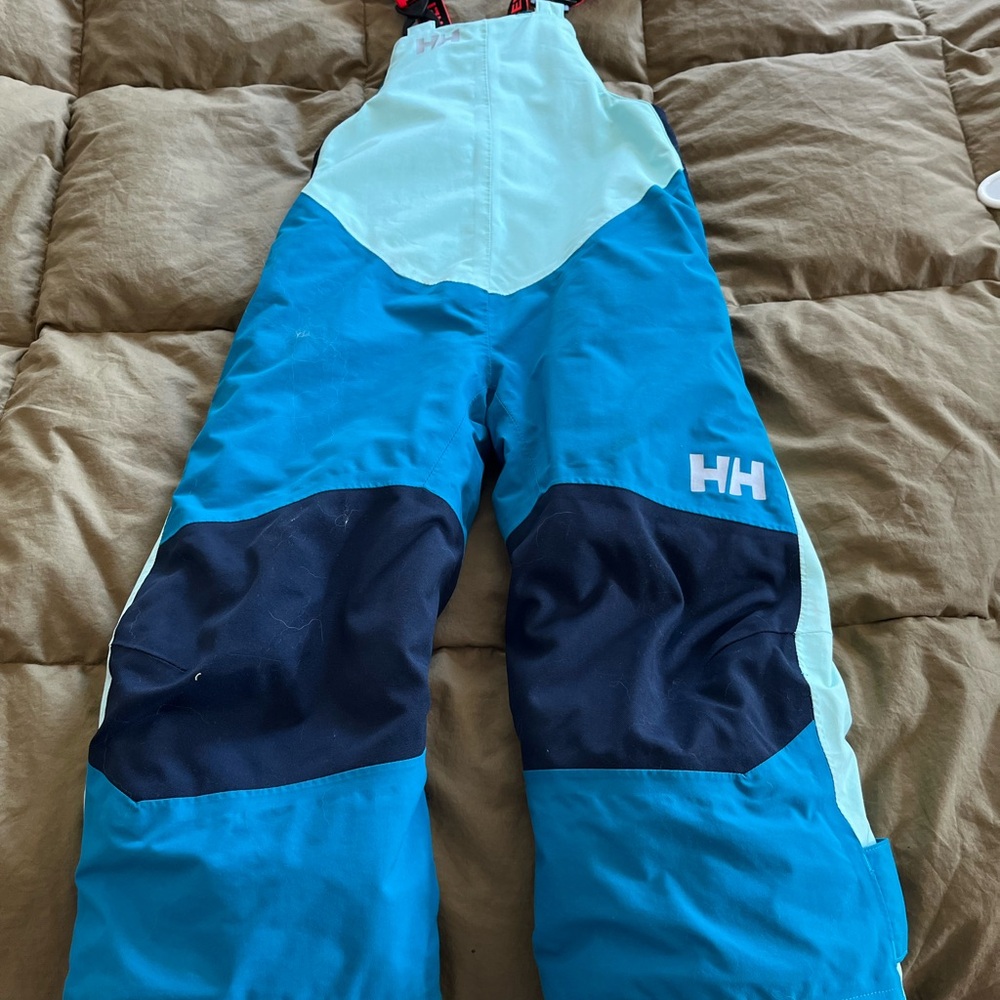 Helly Hansen Blue snow bibs with Red Straps